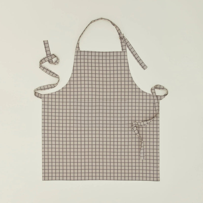 Essential Check Apron - Hawkins New York Kitchen Tools - Ivory/Flax - HORNE