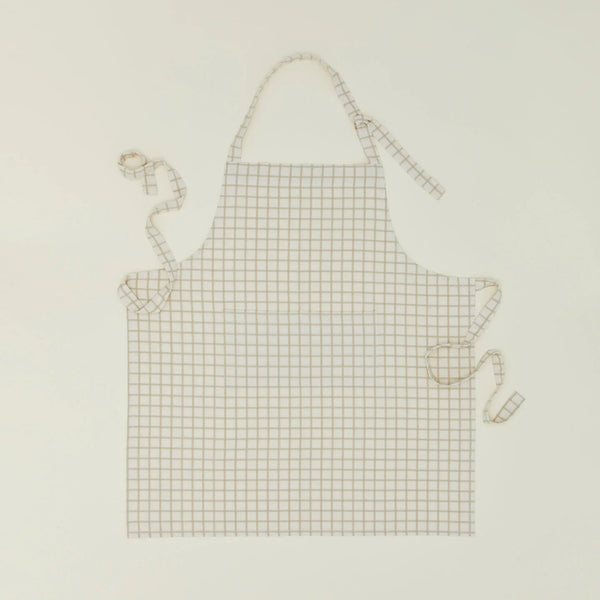 Essential Check Apron - Hawkins New York Kitchen Tools - Ivory/Flax - HORNE