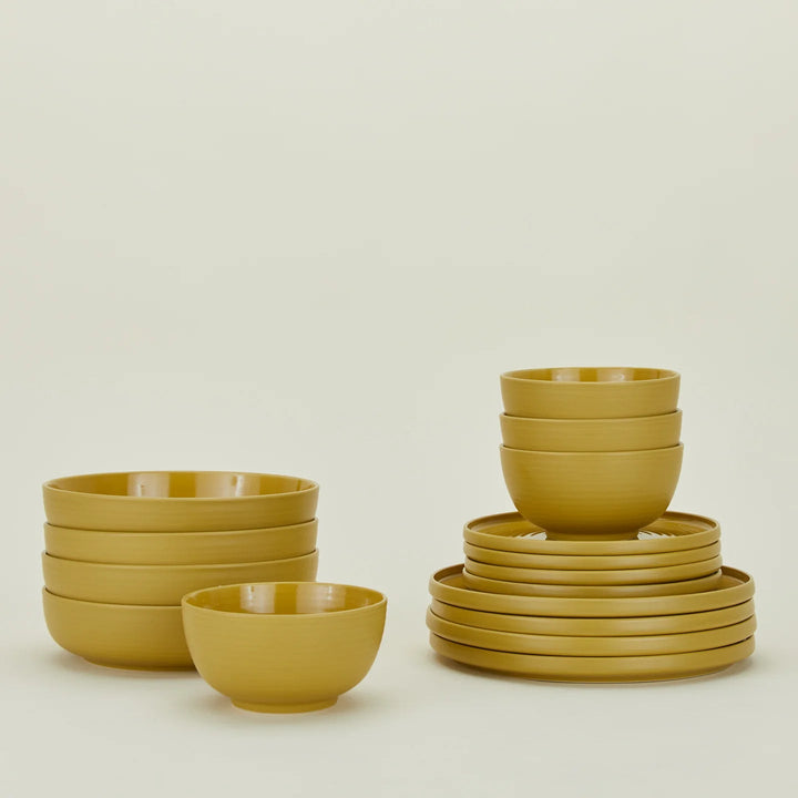 Essential Dinnerware - 16 Piece Set - Hawkins New York Dinnerware - Mustard - HORNE