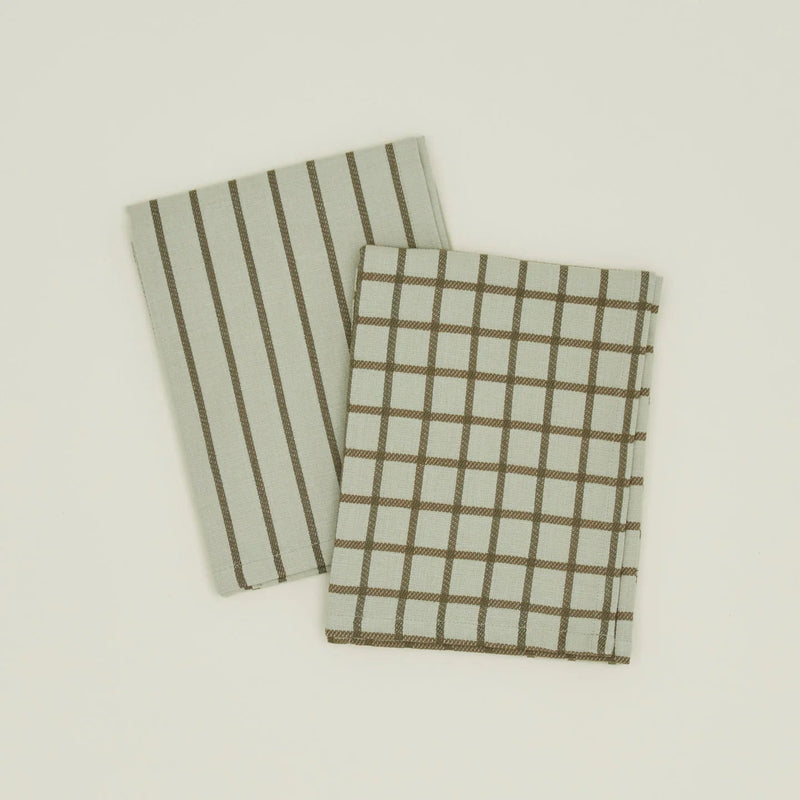 Essential Yarn Dyed Dish Towel - Set of 2 - Hawkins New York Kitchen Tools - Ivory/Flax - HORNE