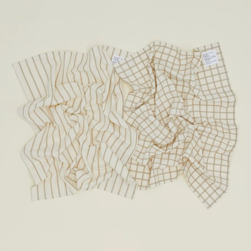 Essential Yarn Dyed Dish Towel - Set of 2 - Hawkins New York Kitchen Tools - Ivory/Flax - HORNE