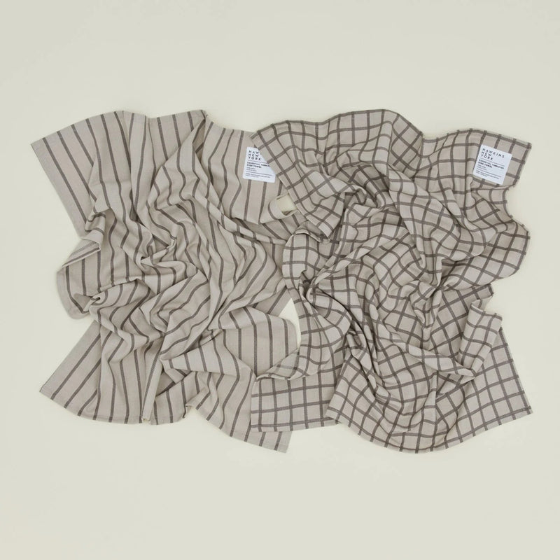 Essential Yarn Dyed Dish Towel - Set of 2 - Hawkins New York Kitchen Tools - Ivory/Flax - HORNE