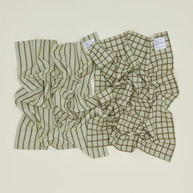 Essential Yarn Dyed Dish Towel - Set of 2 - Hawkins New York Kitchen Tools - Ivory/Flax - HORNE