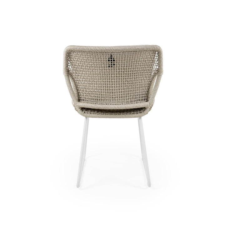 Esta Arm Chair - BETACO Chairs - w/Seat & Back Cushion / White Aluminum / Linen Wicker / Cico 271 - HORNE