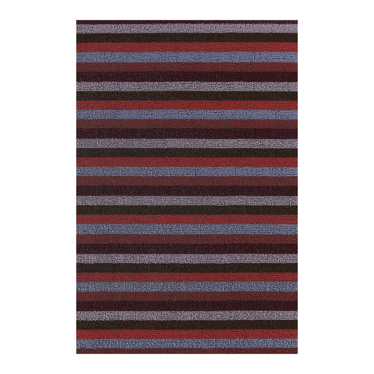 Even Stripe Shag Rug in Berry