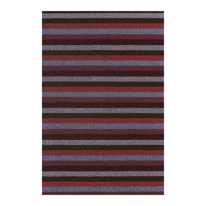 Even Stripe Shag Rug in Berry