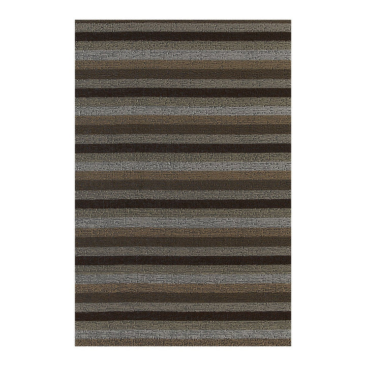 Even Stripe Shag Rug in Mocha