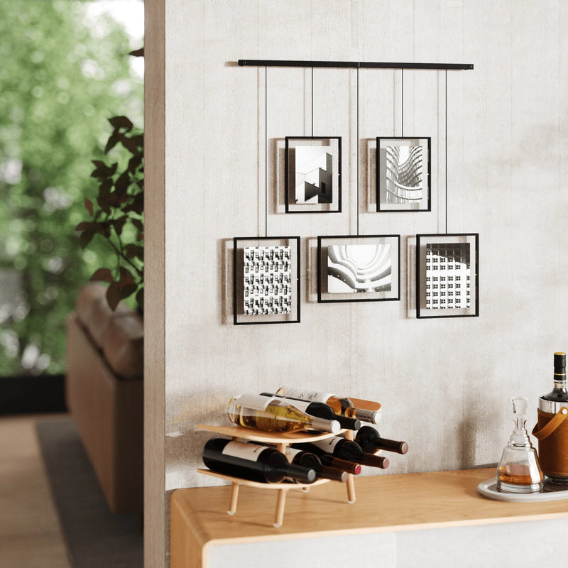 Exhibit Wall Picture Frames - Set of 5 - Umbra Mirrors - Black - HORNE