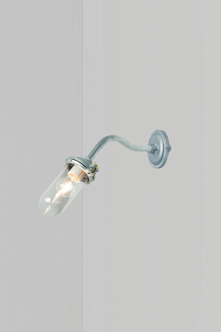 Exterior Bracket Light - Canted - Davey Lighting Outdoor Lights - Galvanised Silver - Clear - HORNE