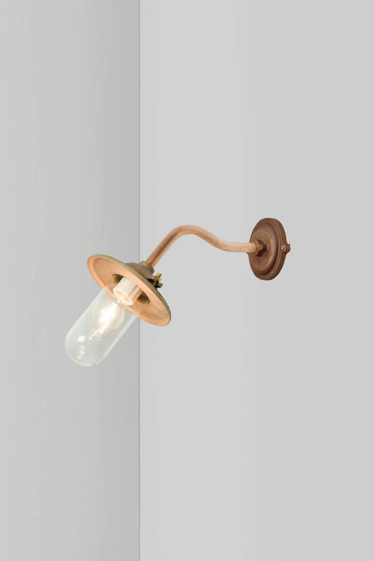 Exterior Bracket Light - Canted with Shade - Davey Lighting Outdoor Lights - Bronze - Clear - HORNE