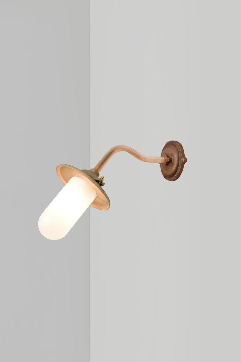Exterior Bracket Light - Canted with Shade - Davey Lighting Outdoor Lights - Bronze - Frosted - HORNE