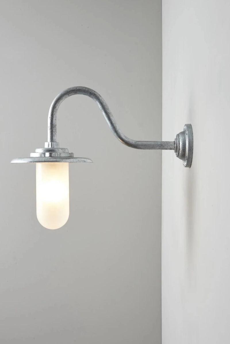 Exterior Bracket Light Swan Neck - 7677 - Davey Lighting Outdoor Lights - Black - Clear - HORNE