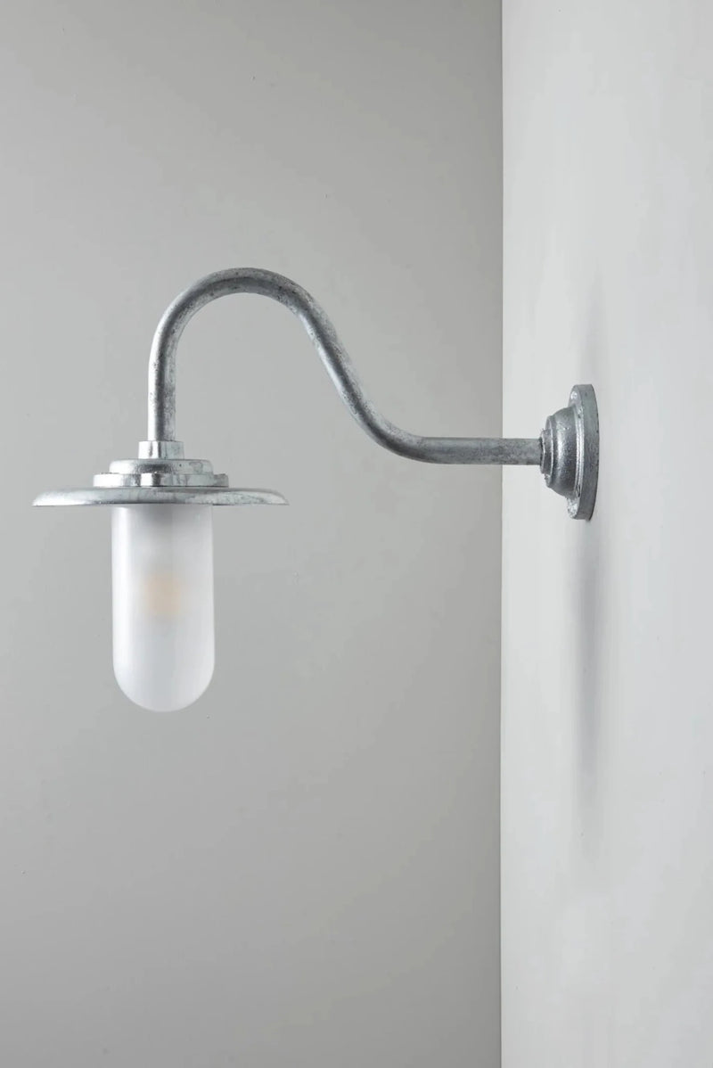 Exterior Bracket Light Swan Neck - 7677 - Davey Lighting Outdoor Lights - Black - Clear - HORNE