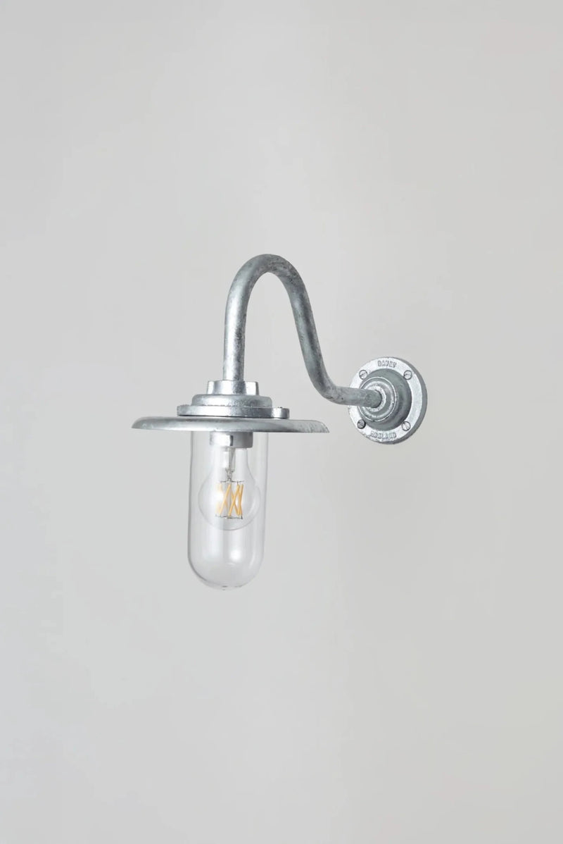 Exterior Bracket Light Swan Neck - 7677 - Davey Lighting Outdoor Lights - Black - Clear - HORNE