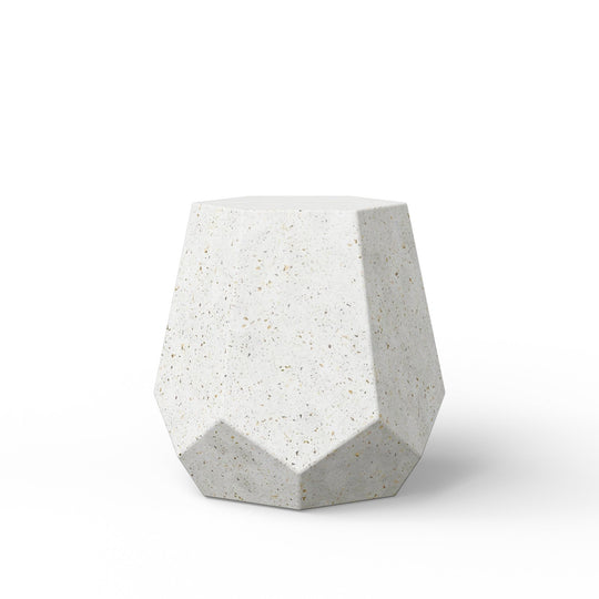 Faceted Stool - Urbia Stools + Benches + Ottomans - Ivory Terrazzo - HORNE