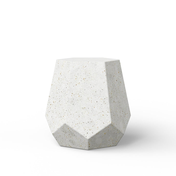 Faceted Stool - Urbia Stools + Benches + Ottomans - Ivory Terrazzo - HORNE
