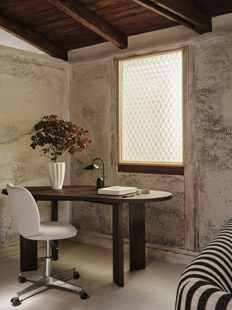 Rico Chair - Castors - Ferm Living Chairs - Soft Bouclé - Natural - HORNE