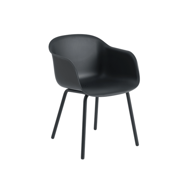 Fiber Outdoor Armchair - Muuto Outdoor Furniture - Anthracite Black - without drain holes - HORNE