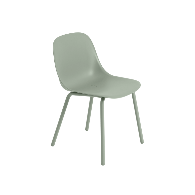 Fiber Outdoor Side Chair - Muuto Chairs - Dusty Green - Without drain holes - HORNE