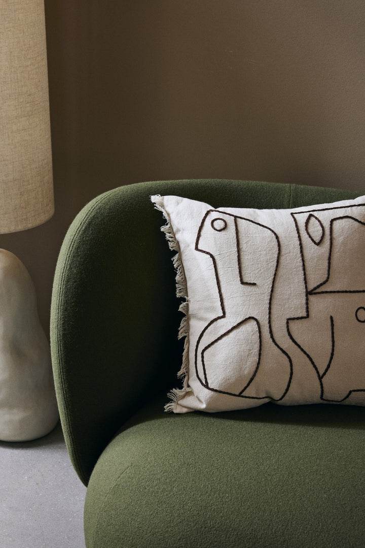 Figure Cushion - Ferm Living - Bedding + Pillows - Grey Blue/ Off - White - HORNE