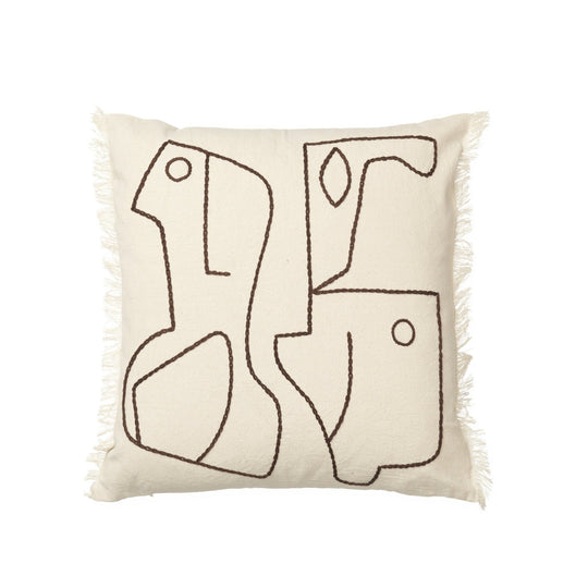 Figure Cushion - Ferm Living - Bedding + Pillows - Off - White/ Coffee - HORNE