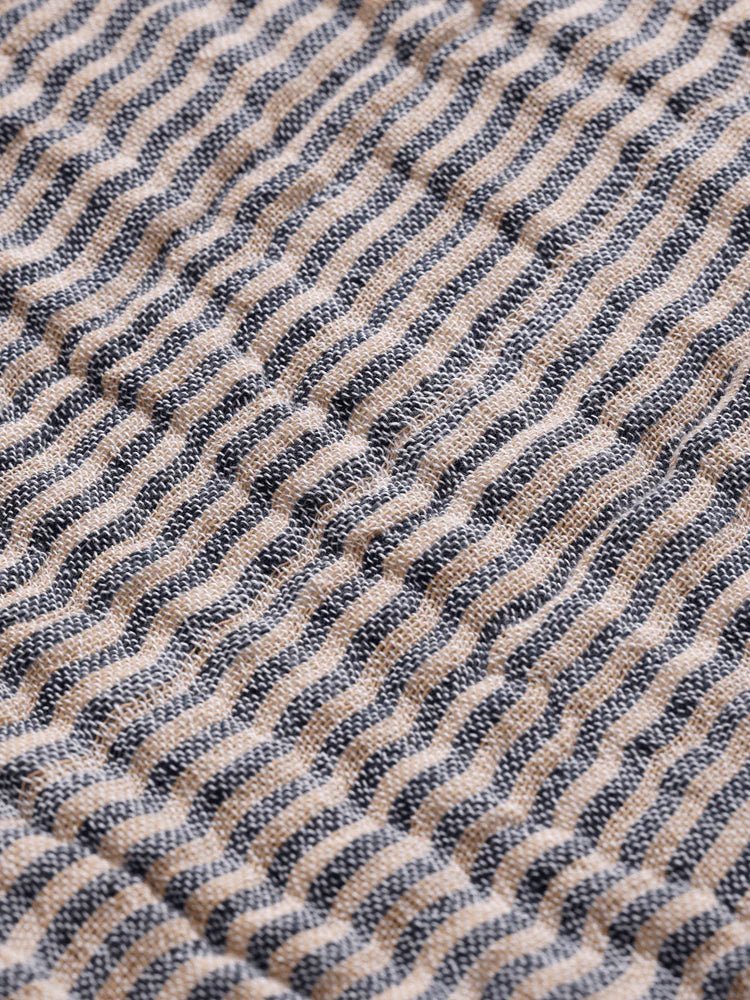 Fino Bedspread - Ferm Living Bedding + Pillows - Ink Blue/Sand - HORNE