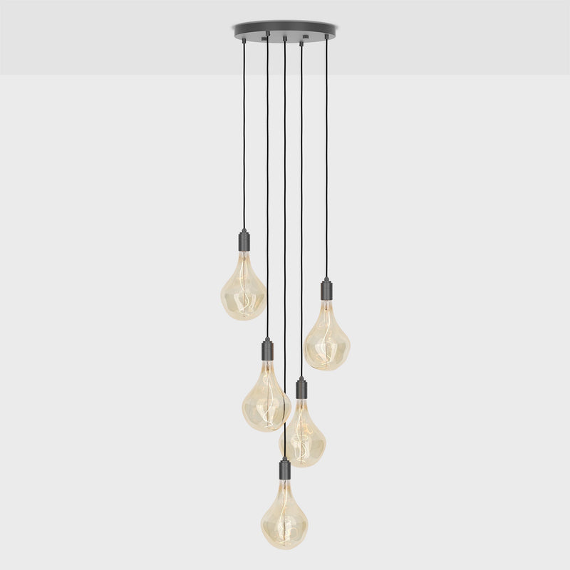 Five Pendant in Graphite + Voronoi II