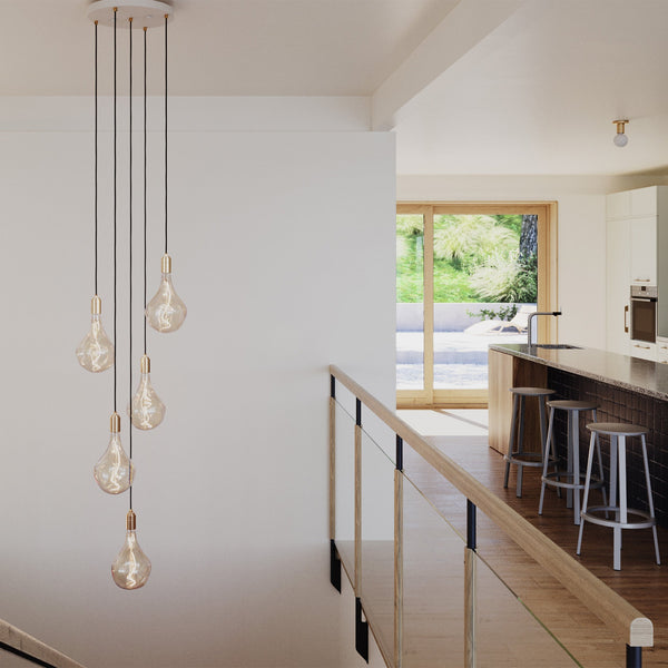 Five Pendant in Brass + Voronoi II - Tala Cluster Pendants - HORNE