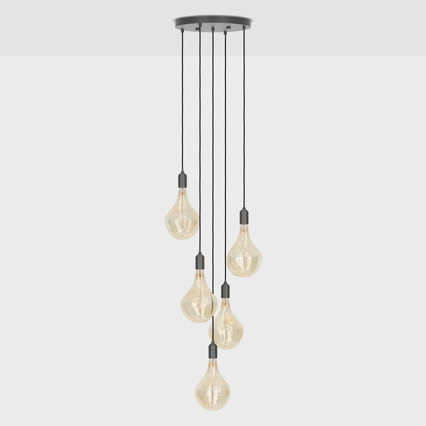 Five Pendant in Graphite + Voronoi II - Tala Cluster Pendants - HORNE