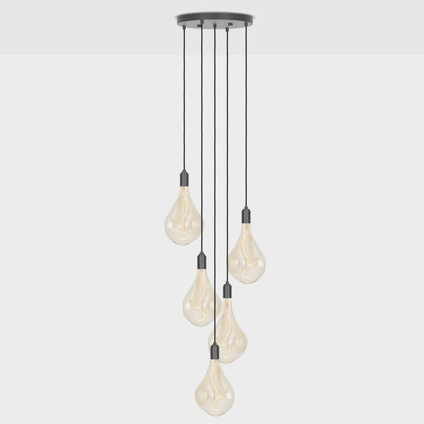 Five Pendant in Graphite + Voronoi III - Tala Cluster Pendants - HORNE