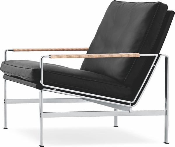 FK 6720 Easy Chair - Lange Production Chairs - Stainless Steel - Natural - Black - HORNE