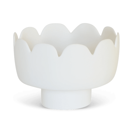 Fleur Footed Bowl - Tina Frey Serveware - Large - White - HORNE
