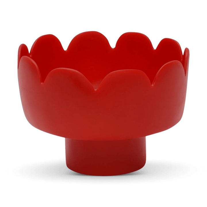 Fleur Footed Bowl - Tina Frey Serveware - Large - Red - HORNE