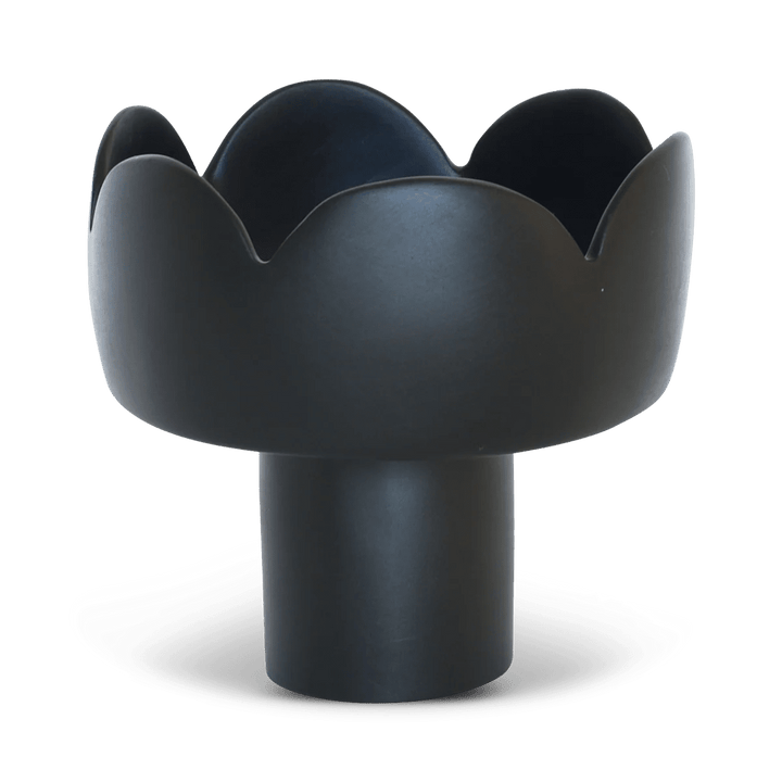 Fleur Footed Bowl - Tina Frey Serveware - Medium - Black - HORNE