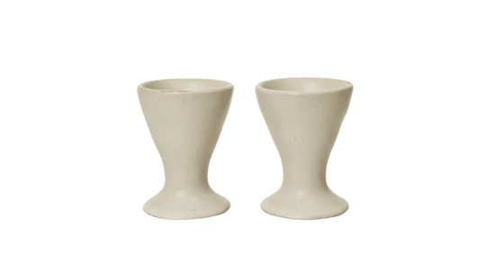 Flow Egg Cups - Set of 2 - Ferm Living Serveware - Off - white Speckle - HORNE