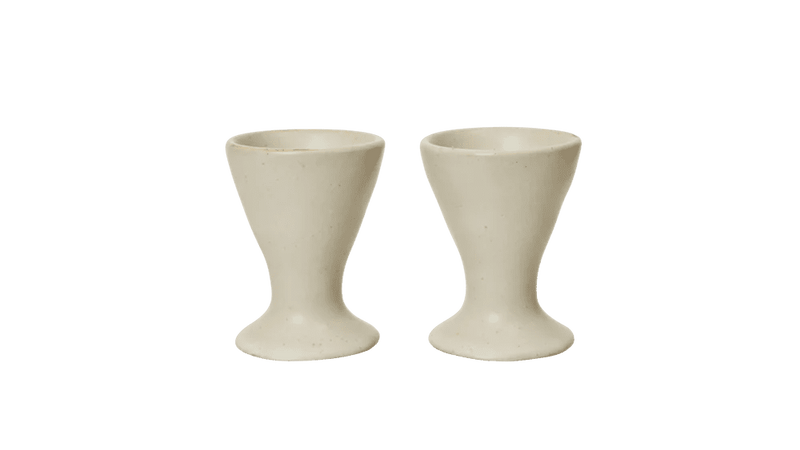 Flow Egg Cups - Set of 2 - Ferm Living Serveware - Off - white Speckle - HORNE