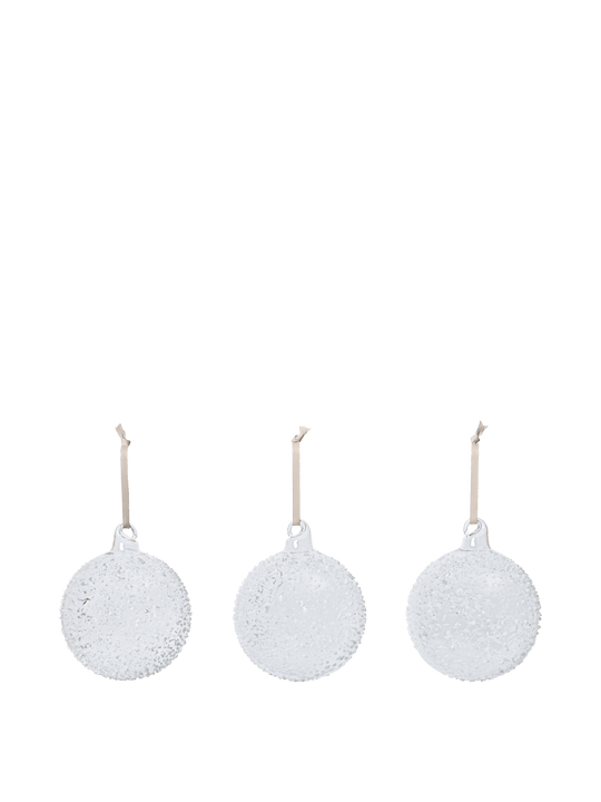 Flurry Glass Baubles - L / White - Ferm Living