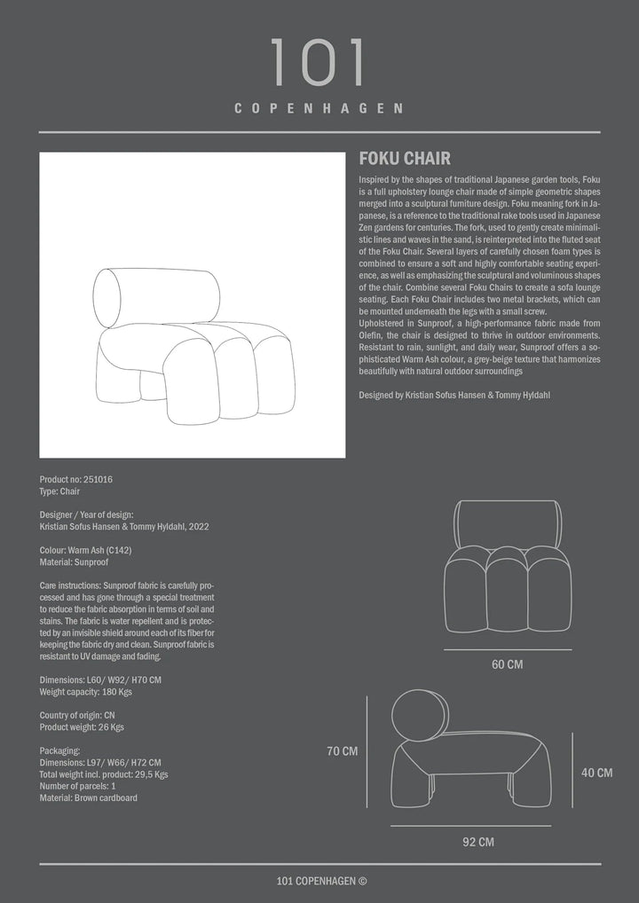 Foku Chair - 101 Copenhagen Chairs - Deep Taupe (A2635) - HORNE
