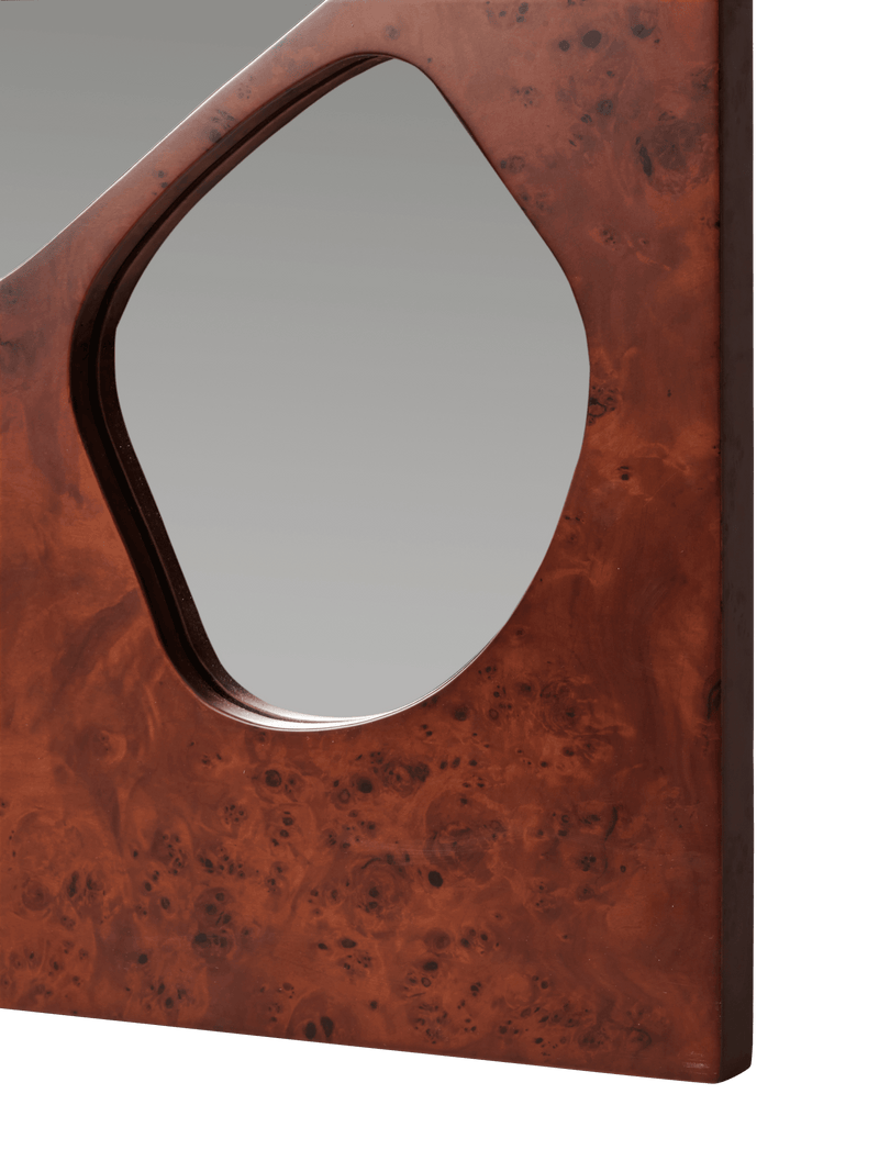 Folia Mirror - 82 - Ferm Living Mirrors - Dark Stained Burl - HORNE