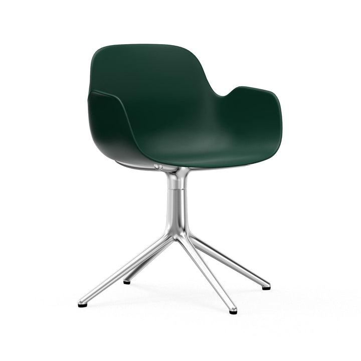 Form Armchair Swivel 4L Aluminum - Normann Copenhagen Swivel Chairs - Form Armchair Swivel 4L Alu - Green - HORNE