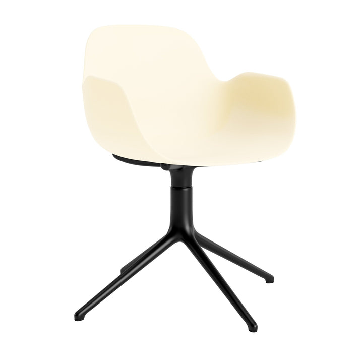 Form Armchair Swivel 4L Aluminum - Normann Copenhagen Swivel Chairs - Form Armchair Swivel 4L Black Alu - Cream - HORNE