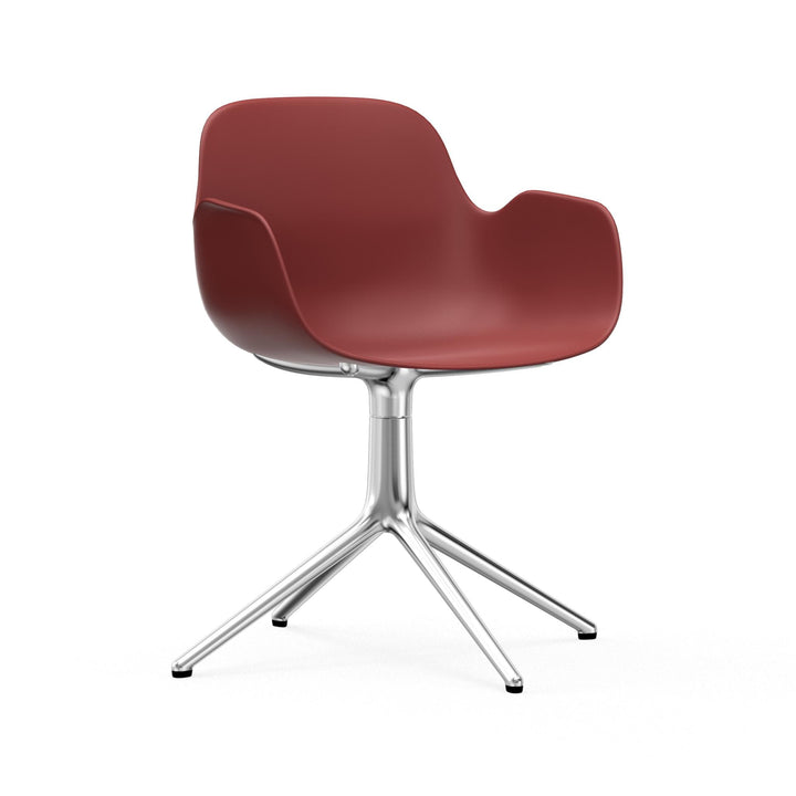 Form Armchair Swivel 4L Aluminum - Normann Copenhagen Swivel Chairs - Form Armchair Swivel 4L Alu - Red - HORNE