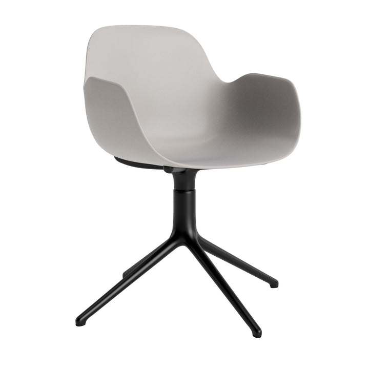 Form Armchair Swivel 4L Aluminum - Normann Copenhagen Swivel Chairs - Form Armchair Swivel 4L Black Alu - Warm Grey - HORNE