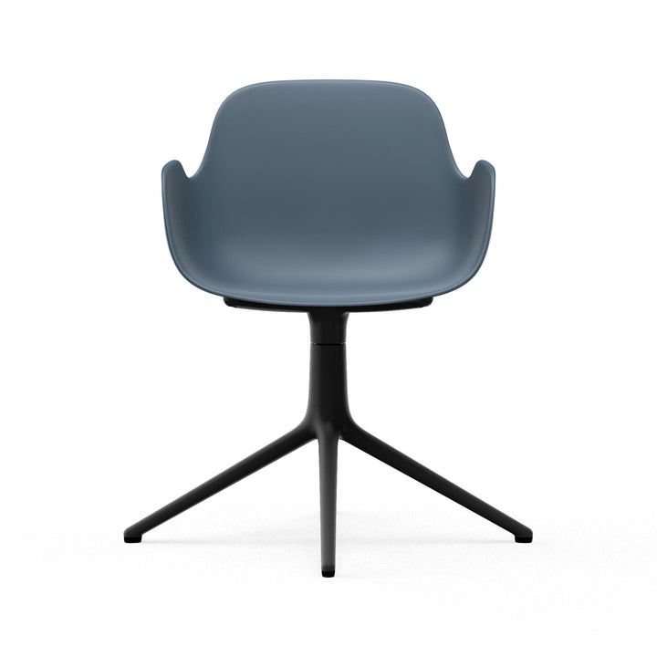 Form Armchair Swivel 4L Aluminum - Normann Copenhagen Swivel Chairs - Form Armchair Swivel 4L Black Alu - Bright Blue - HORNE