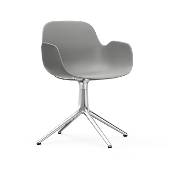 Form Armchair Swivel 4L Aluminum - Normann Copenhagen Swivel Chairs - Form Armchair Swivel 4L Alu - Grey - HORNE