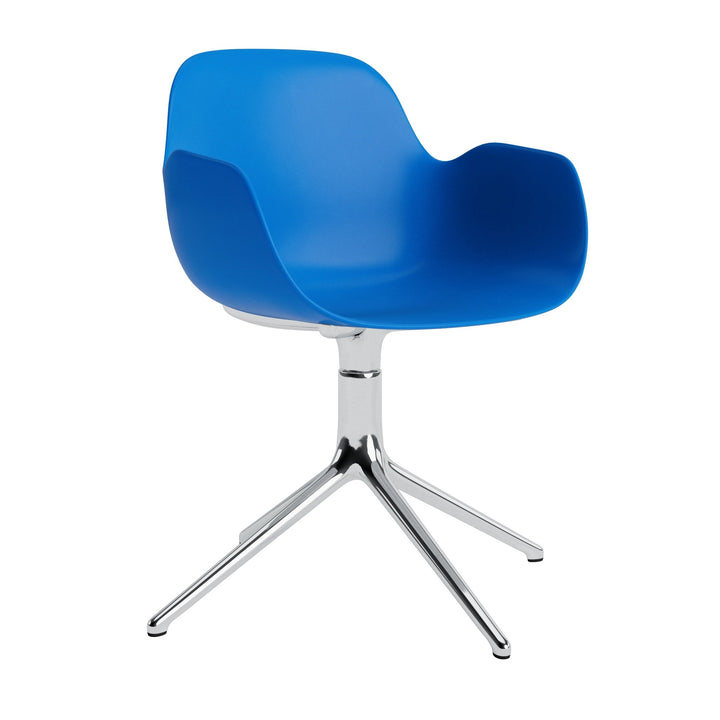 Form Armchair Swivel 4L Aluminum - Normann Copenhagen Swivel Chairs - Form Armchair Swivel 4L Alu - Bright Blue - HORNE