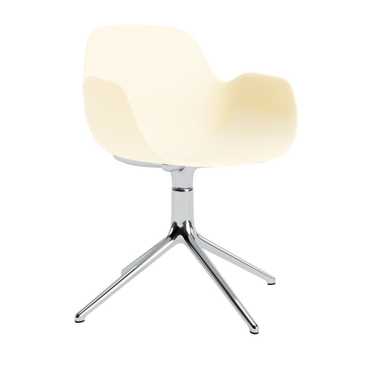 Form Armchair Swivel 4L Aluminum - Normann Copenhagen Swivel Chairs - Form Armchair Swivel 4L Alu - Cream - HORNE