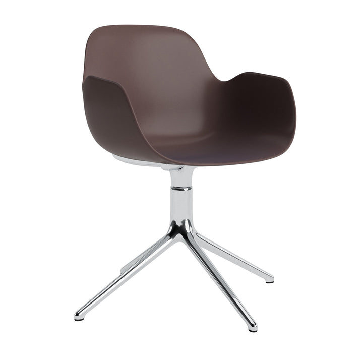 Form Armchair Swivel 4L Aluminum - Normann Copenhagen Swivel Chairs - Form Armchair Swivel 4L Alu - Brown - HORNE