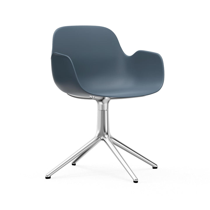 Form Armchair Swivel 4L Aluminum - Normann Copenhagen Swivel Chairs - Form Armchair Swivel 4L Alu - Blue - HORNE