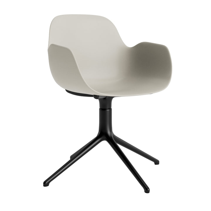 Form Armchair Swivel 4L Aluminum - Normann Copenhagen Swivel Chairs - Form Armchair Swivel 4L Black Alu - Light Grey - HORNE